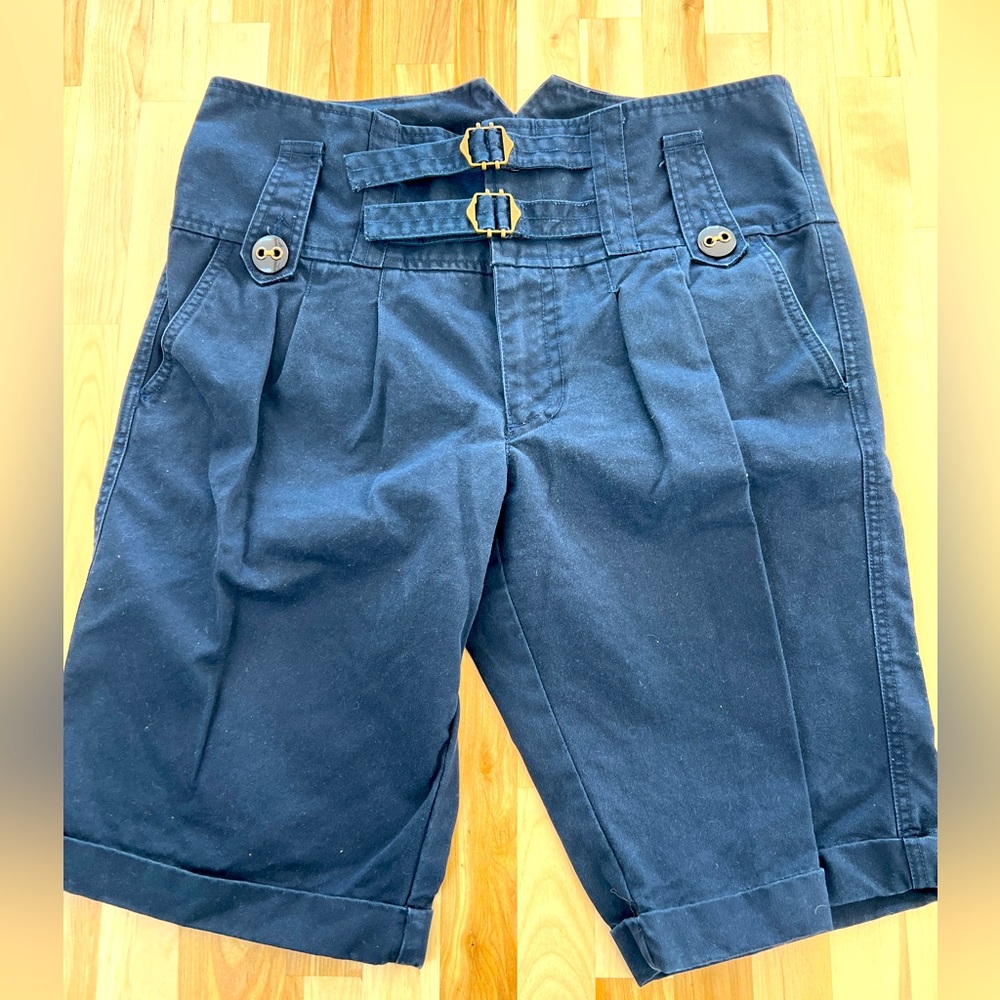 Marc by MJ pleated navy high waist shorts